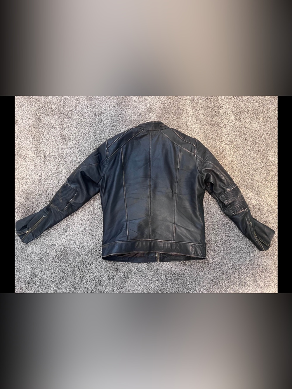 Men’s Distressed Vintage Style Cafe Racer Genuine Leather Biker Jacket - Picture 2 of 4